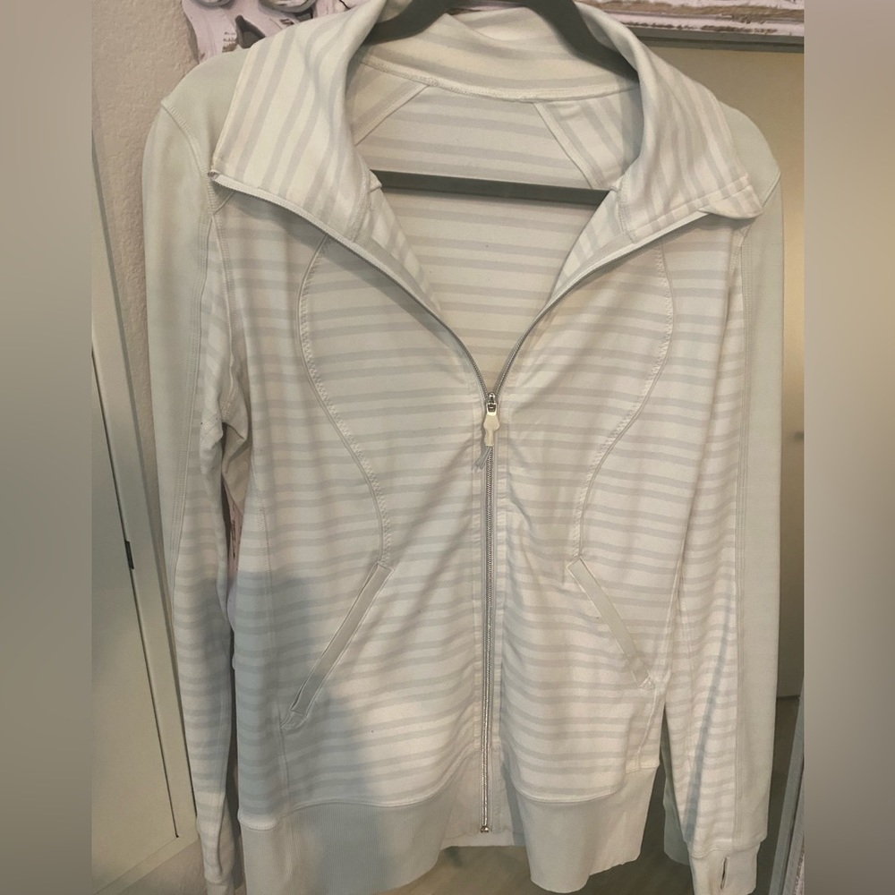 Lululemon white striped jacket
